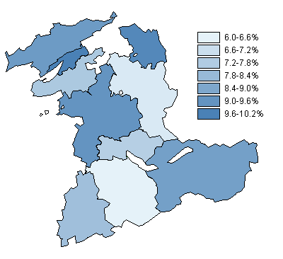 Parts de suffrages exprims 2011 FDP/PLR