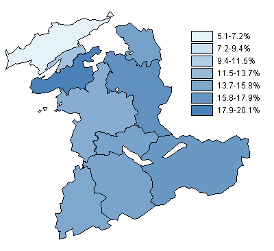 Parts de suffrages exprims 2011 BDP/PBD