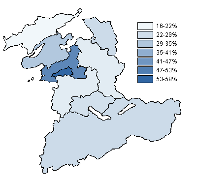 Frauenanteil der gewhlten Kandidierenden in %